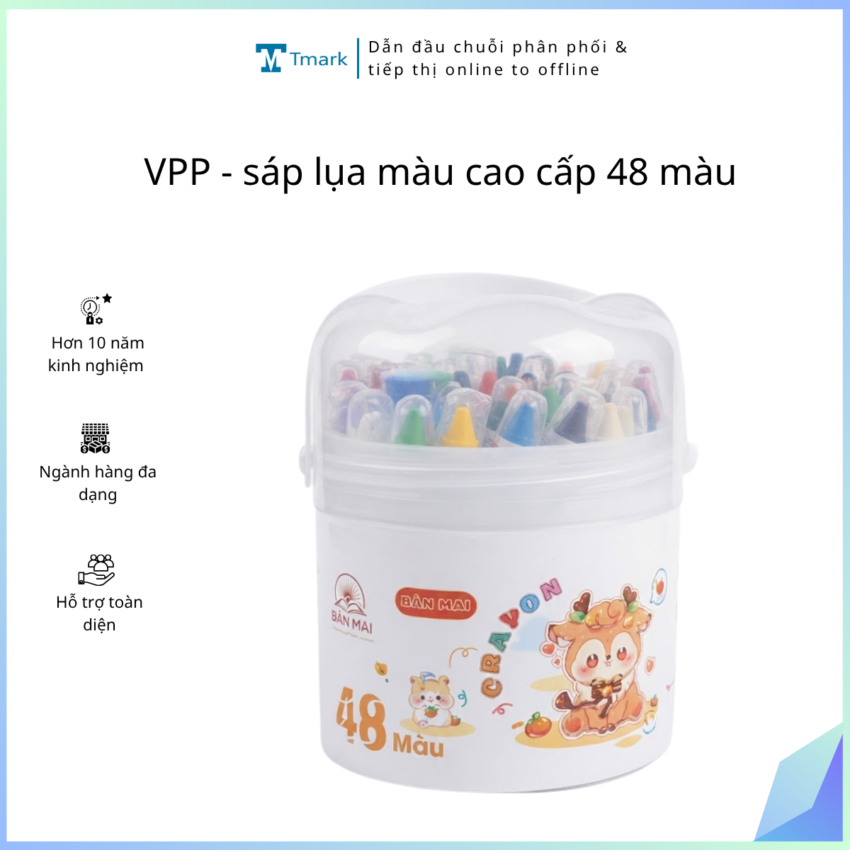 VPP - sáp lụa màu cao cấp 48 màu (kiện 32 hộp) - hộp 48 cái
