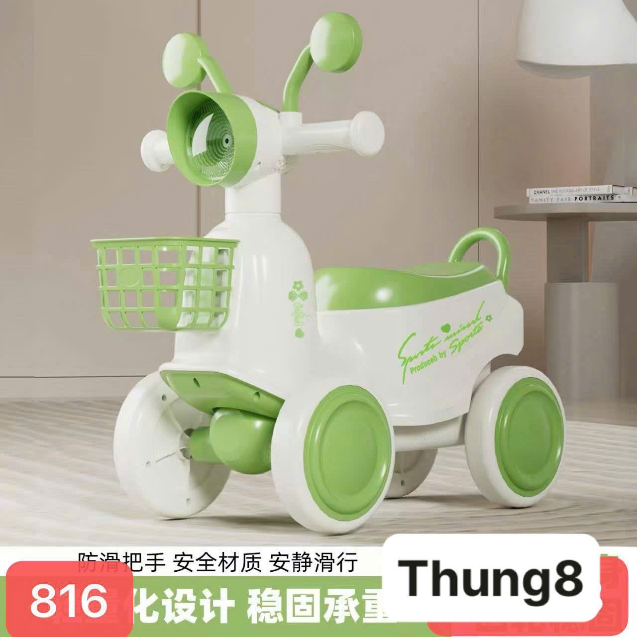Xe Vespa chòi chân cho bé có rổ 4 bánh ( kiện 8 chiếc) ( hàng nguyên kiện) 2