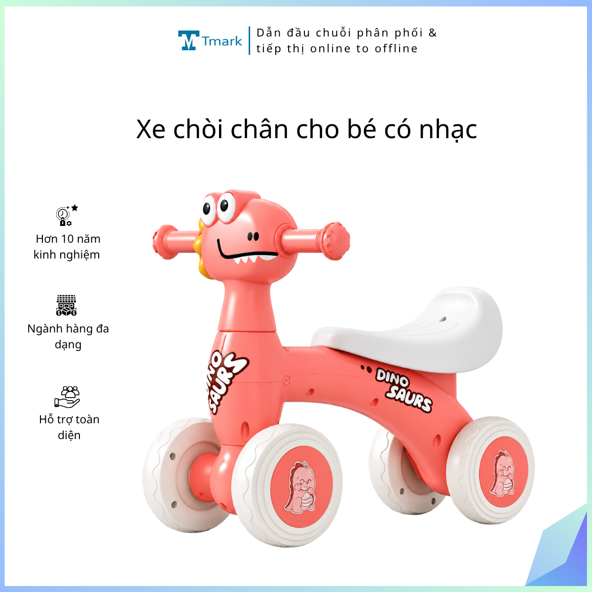 Xe chòi chân cho bé hình dáng khủng long (Kiện 15 cái)
