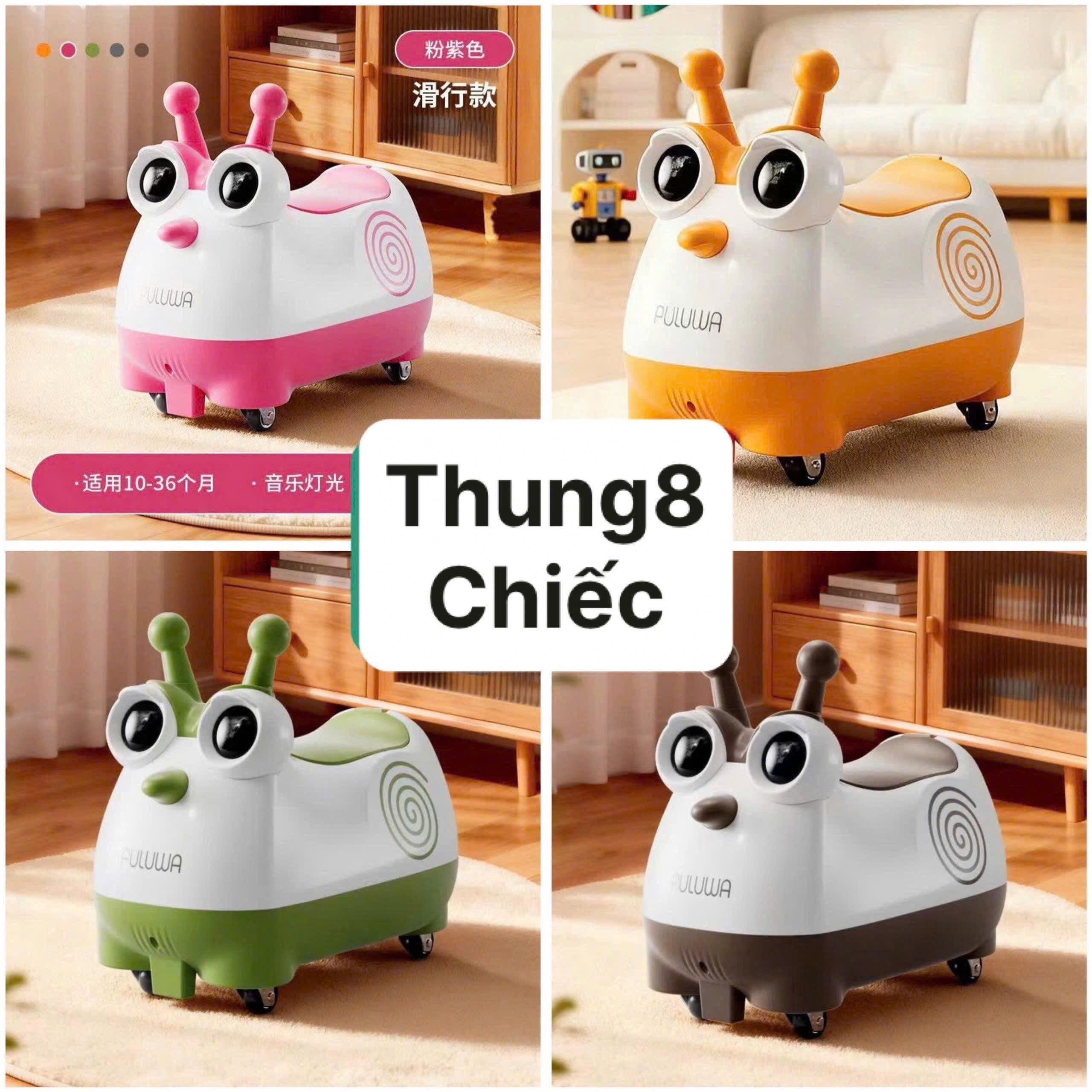 Xe chòi ốc sên cho bé có 4 bánh ( kiện 8 chiếc ) 2