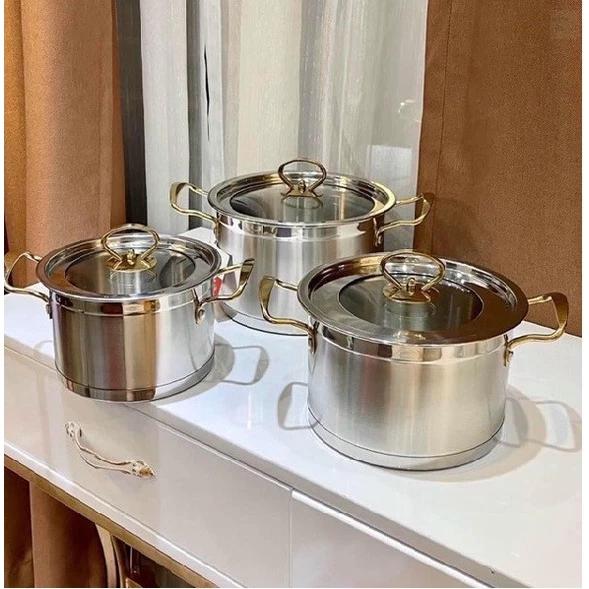 Bộ nồi inox Camel 3 món cao cấp (Kiện 6 bộ) 2