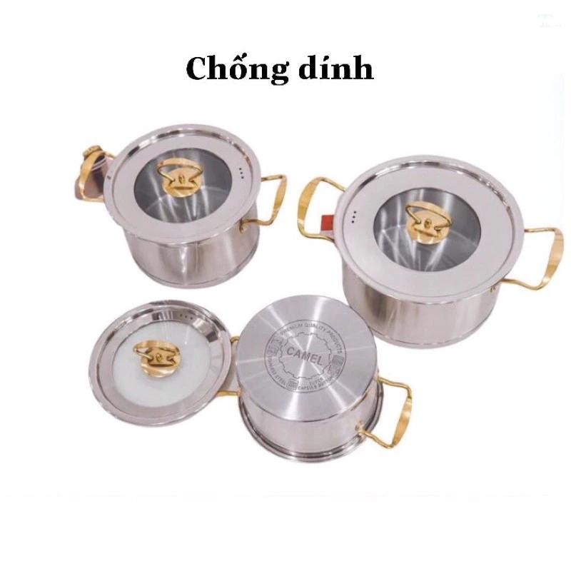 Bộ nồi inox Camel 3 món cao cấp (Kiện 6 bộ) 4