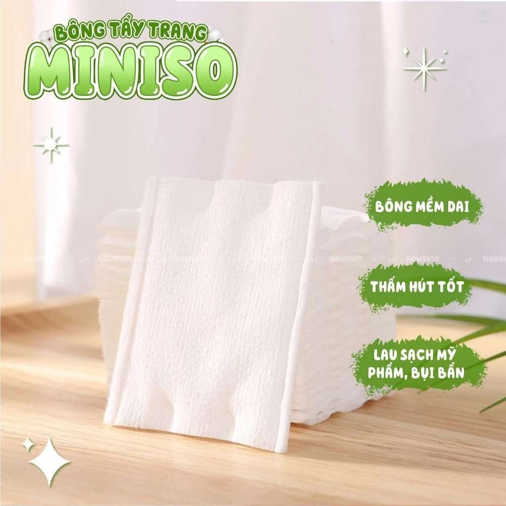 Bông tẩy trang miniso 180 miếng Nhật Bản Tmark (Thùng 80 gói) 1