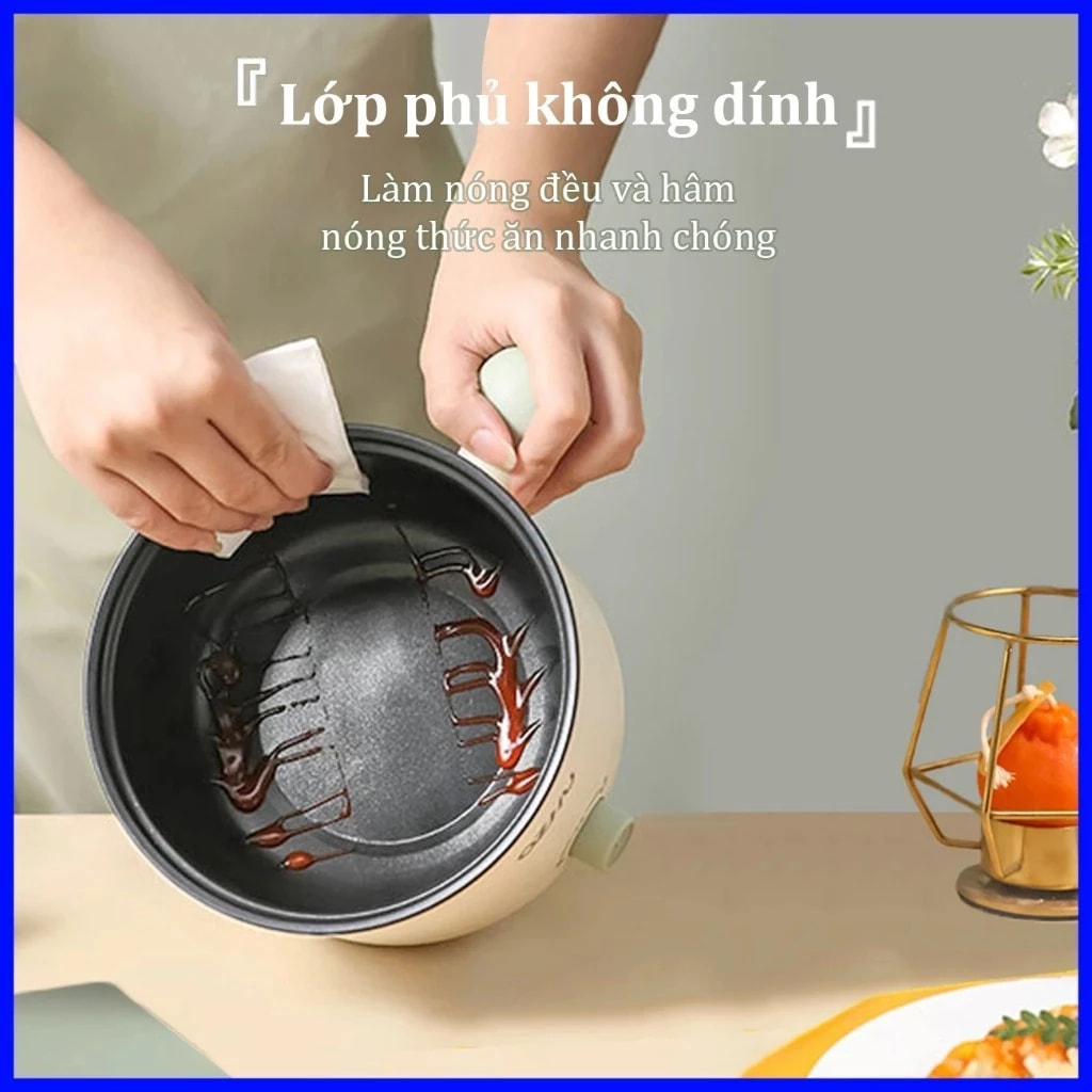 Nồi lẩu điện mini có giá hấp và tay cầm QZHU Tmark (Kiện 36 cái) 4