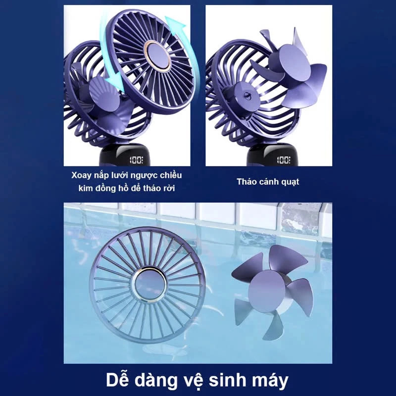Quạt cầm tay đeo cổ gấp gọn 90 độ pin siêu trâu Tmark (Kiện 100 cái) 1