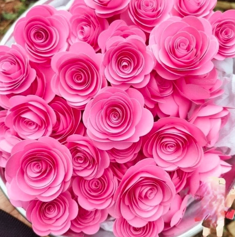 Bịch 50 bông hồng giấy_HỒNG