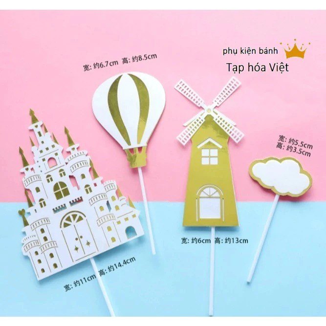 Set Giấy Cối Xay Gió 3D_Vàng