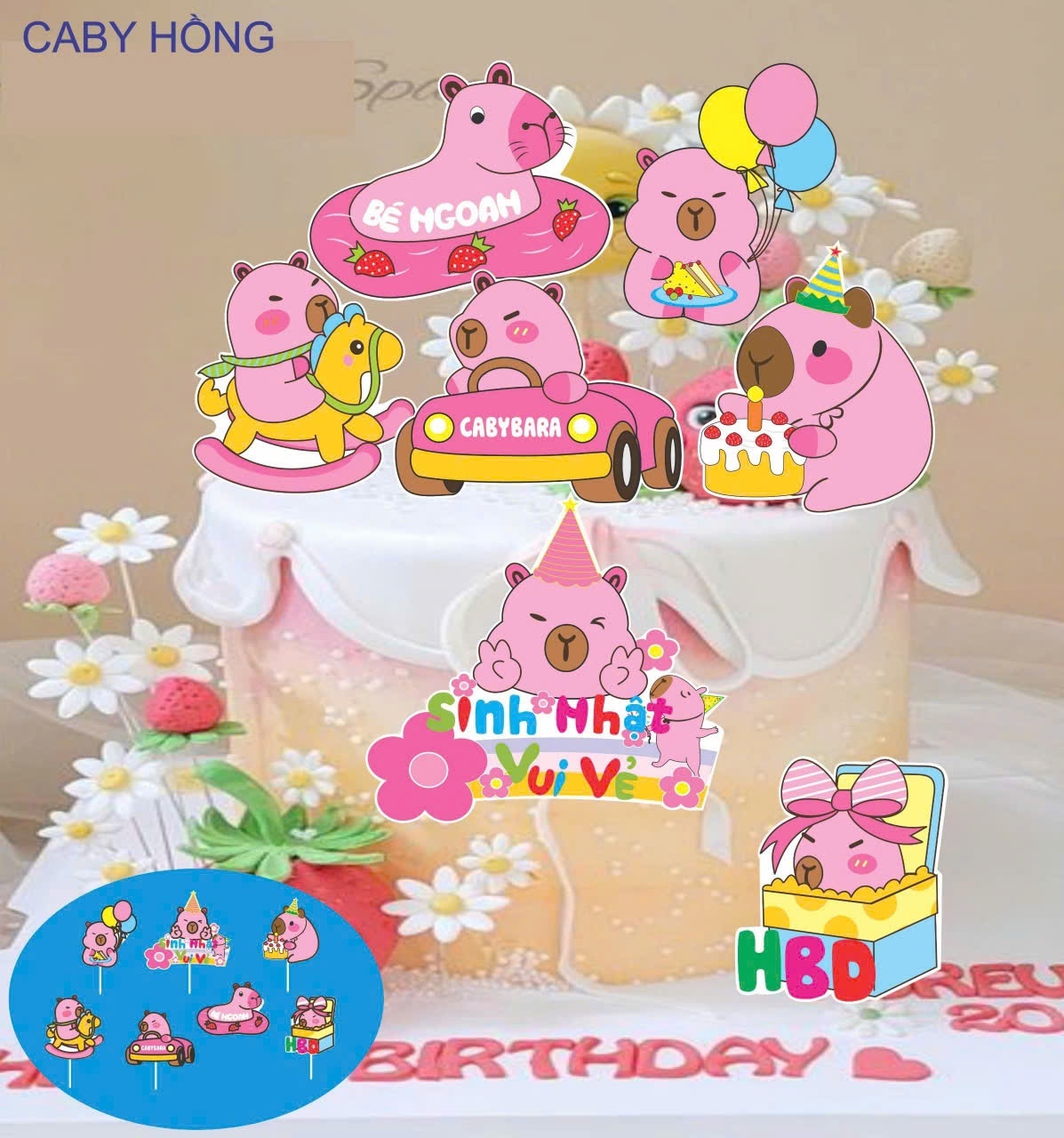 Set Giấy Capybara_HỒNG
