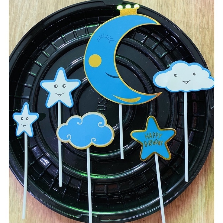Set Giấy Mây Trăng Sao_Xanh