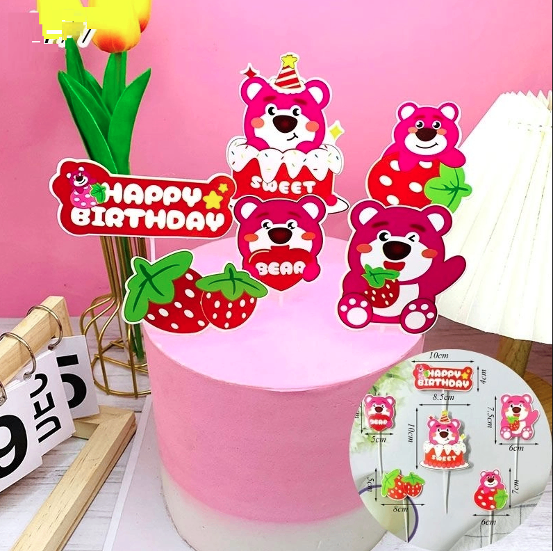 Set Giấy Gấu Dâu_Mũ Cam