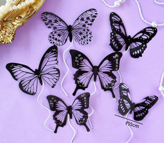Set 6 Bướm Lụa_Đen