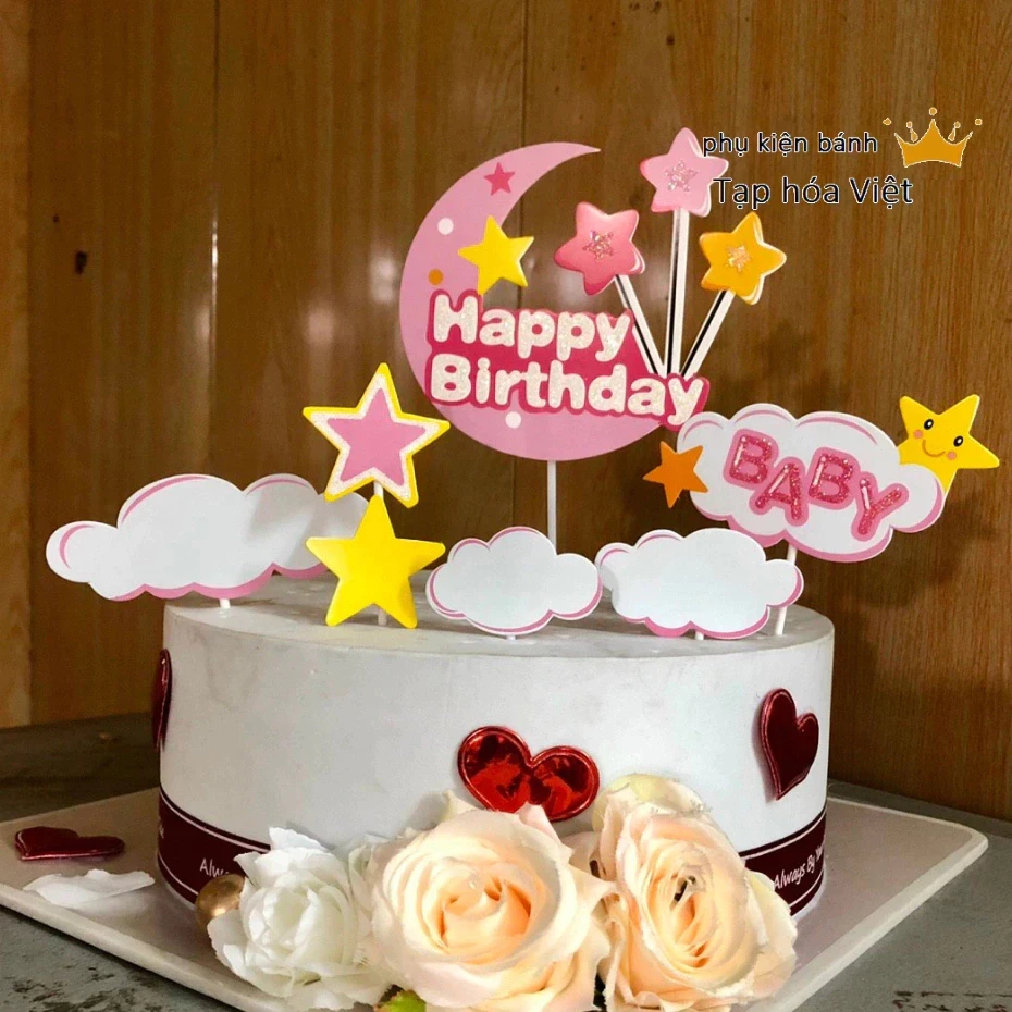 Set Giấy Happy Trăng Sao_Hồng