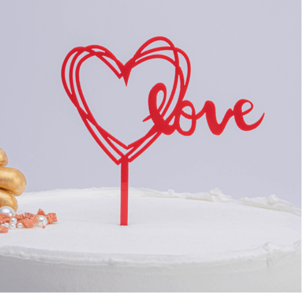 Túi 10 Mica Love Ngang_Đỏ