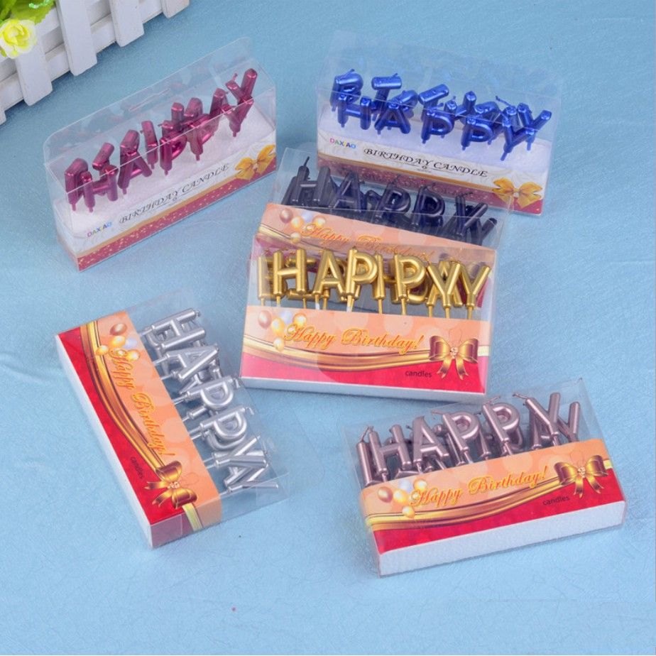 Bộ Nến Chữ HBD_Tím