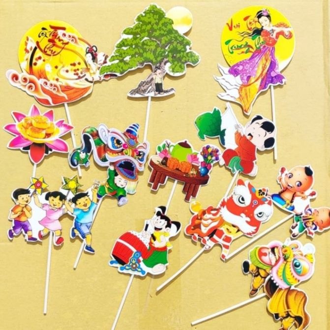 Set Giấy trung thu Múa Lân