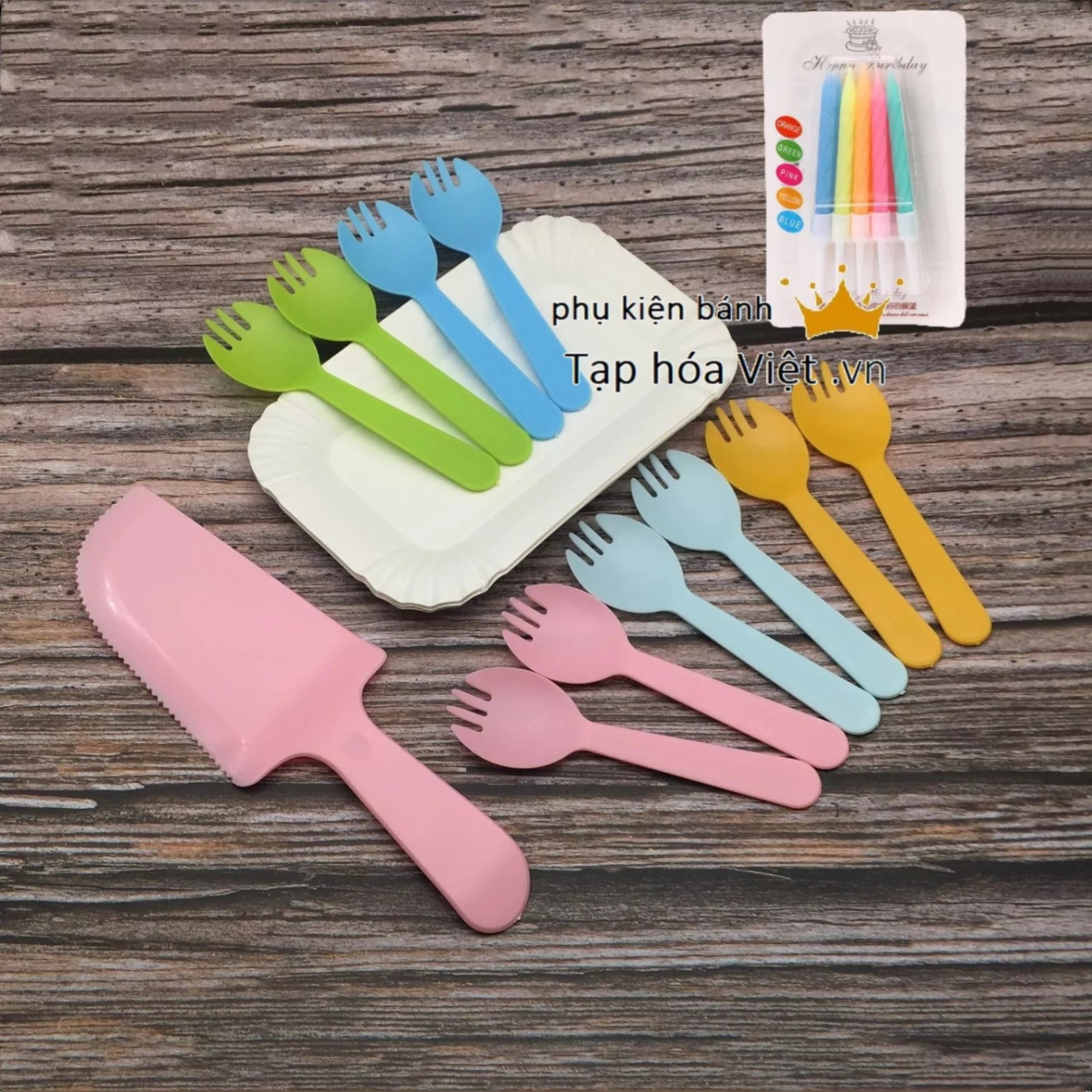 Set Dao Dĩa Màu_Nến Đẹp