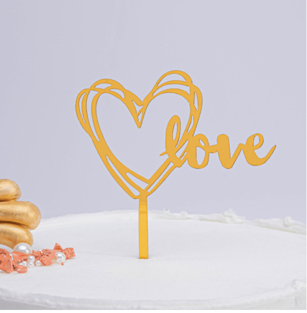 Túi 10 Mica Love Ngang_Vàng