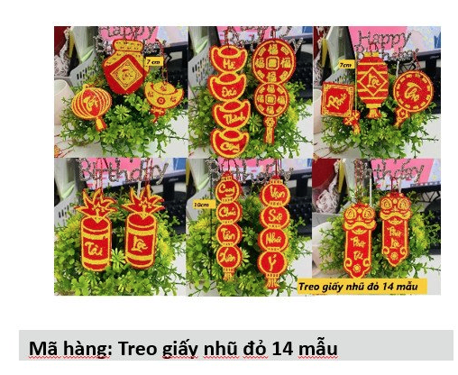 Bộ Dây Treo_14 Hình Thỏi Vàng