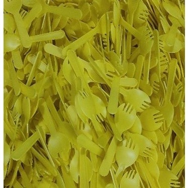 (1Kg) Bịch ~550 Chiếc Nĩa Nhựa_Vàng
