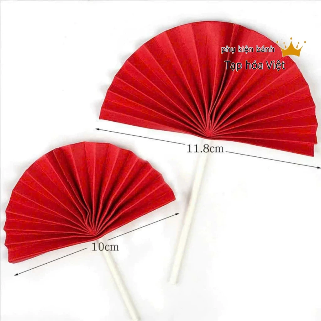 Set 2 Quạt Giấy, Quạt Gấp_Đã Gắn Que