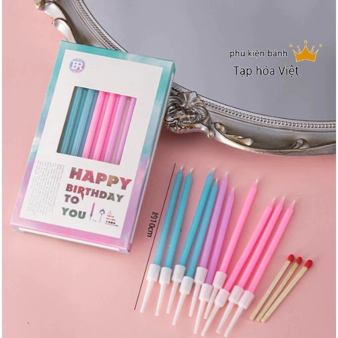 Vỉ 10 cây nến Thẳng pastel
