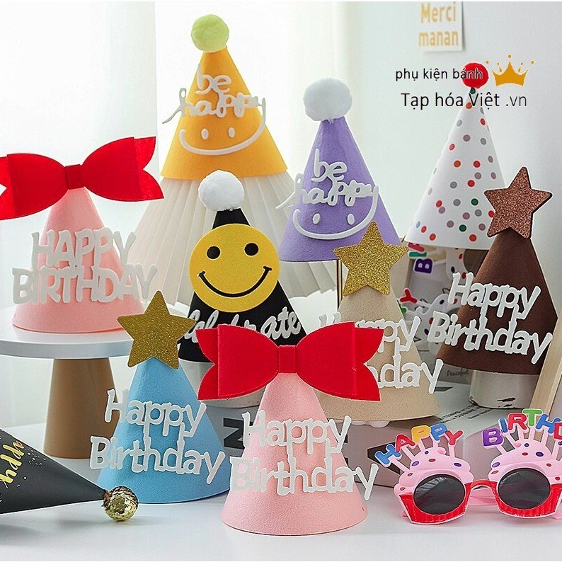 [Mũ Nỉ] 1 Chiếc Mũ Sinh Nhật 3D_Bé Trai