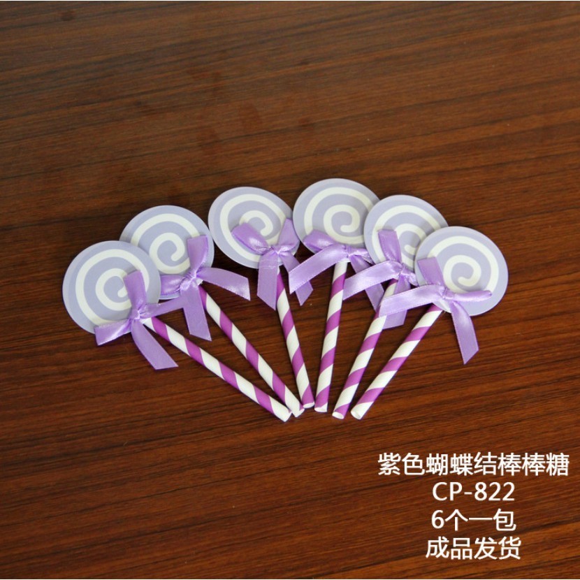 Set Que Kẹo Mút Giấy_Tím