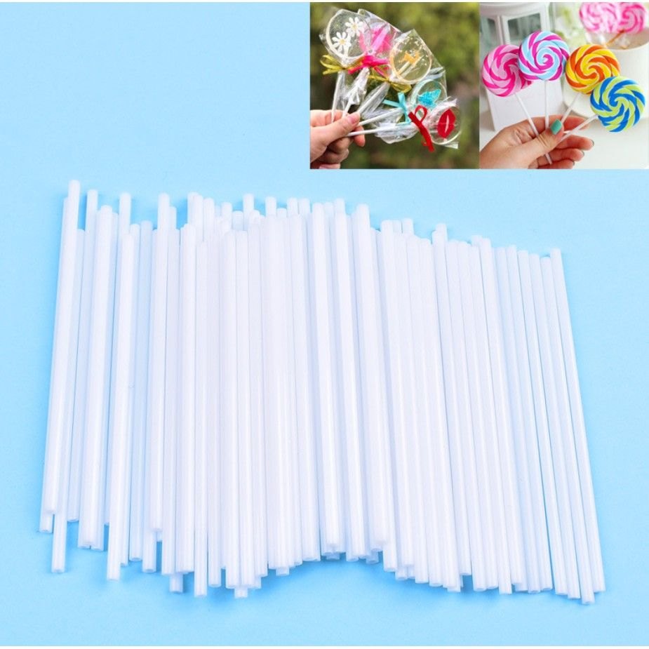Túi 50 Que Làm Kẹo Mút, que nhựa 10cm