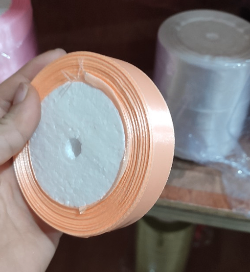 Ruy Băng Lụa 2Cm_Cam Hồng