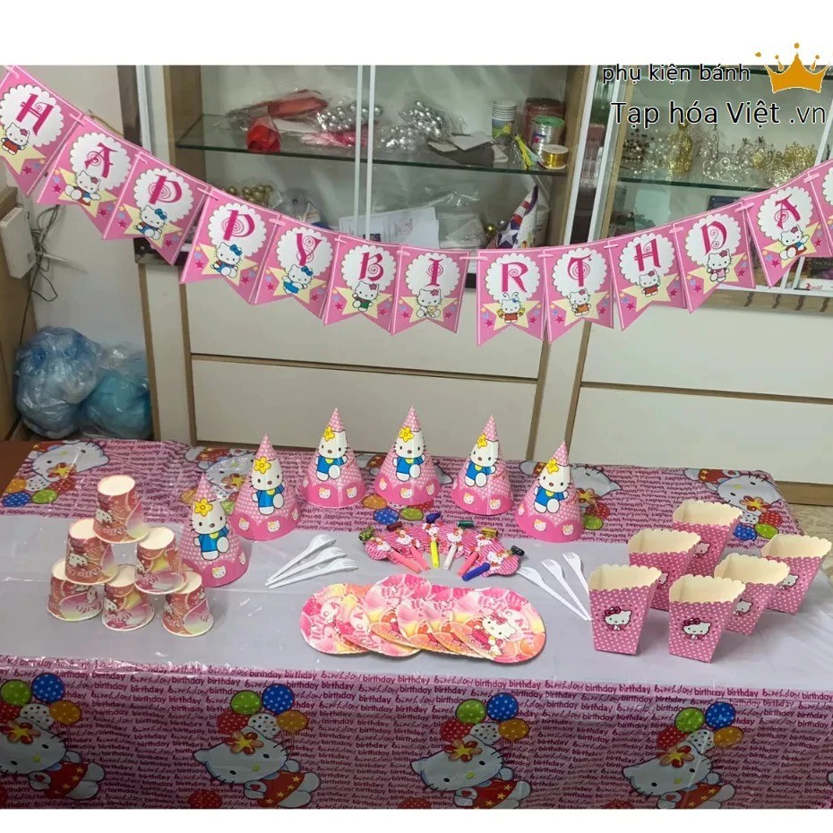 Set Giấy Bàn Tiệc_Chủ Đề Kitty