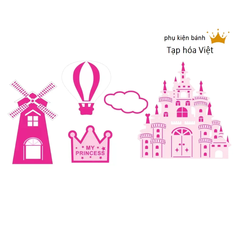 Set Giấy Lâu Đài Hồng