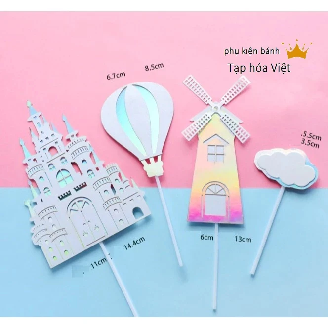 Set Giấy Cối Xay Gió 3D_Bạc