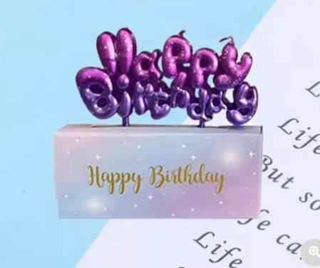 Nến Chữ HBD Liền_Mix Tím