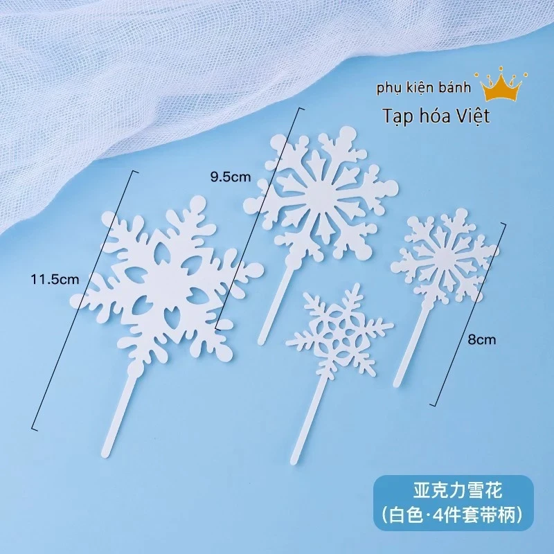 Set 4 Bông Tuyết Nhựa