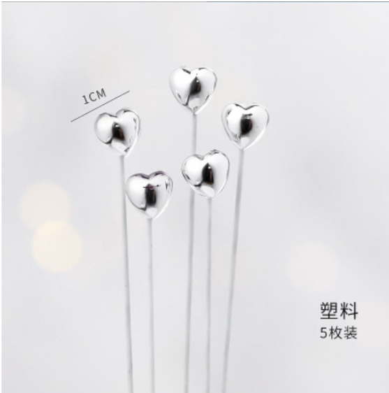 Set 5 Que Sắt 3D_Tim Bạc
