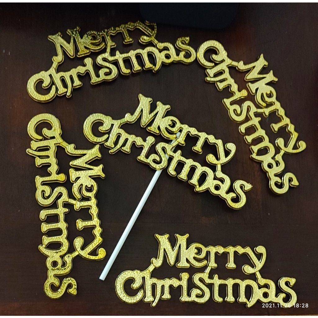 Túi 10 Que Cắm Nhựa Merry Christmas