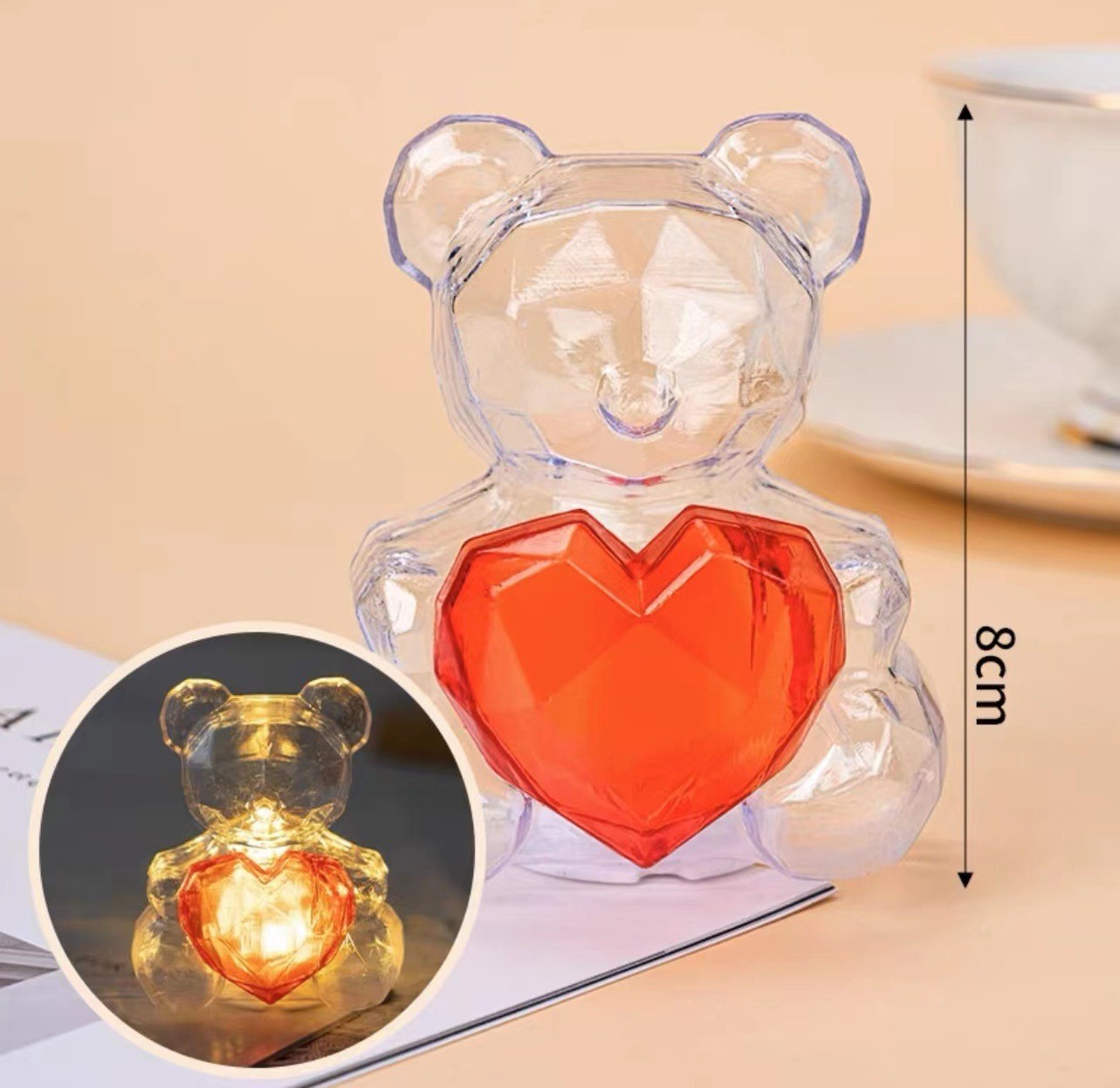 Gấu Ôm Trái Tim Có Đèn