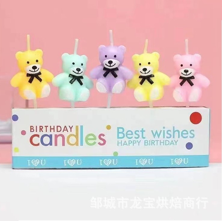 Vỉ Nến Gấu_Nhiều Màu