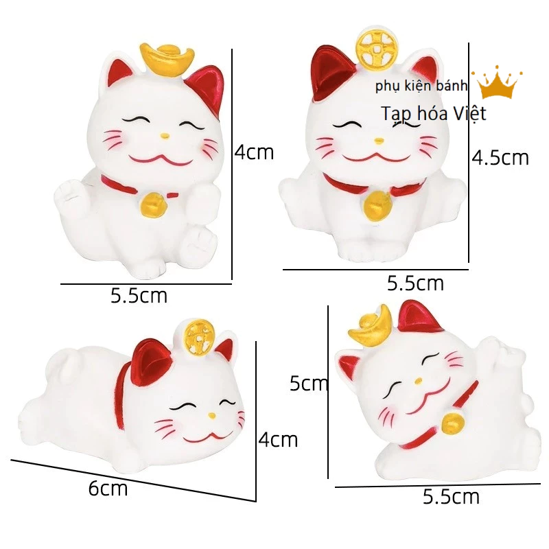 Bộ 4 Mèo Trắng (Thần Tài)