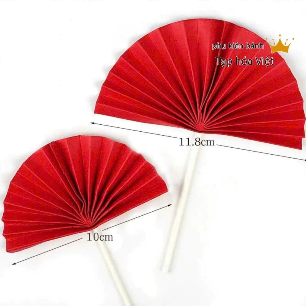 Set 2 Quạt Giấy, Quạt Gấp_Đã Gắn Que