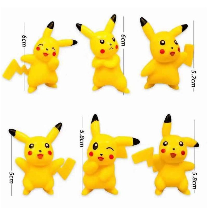 Bộ 6 Pikachu Nhựa_Hàng Rẻ