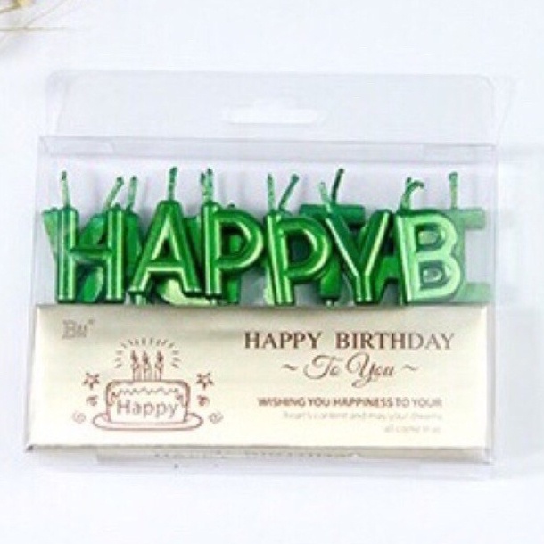 Bộ Nến Chữ HBD_Xanh Lá