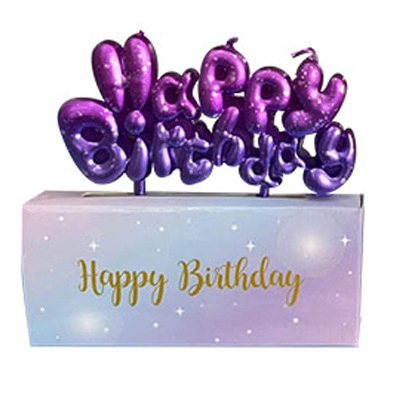 Nến Chữ HBD Liền_Mix Tím
