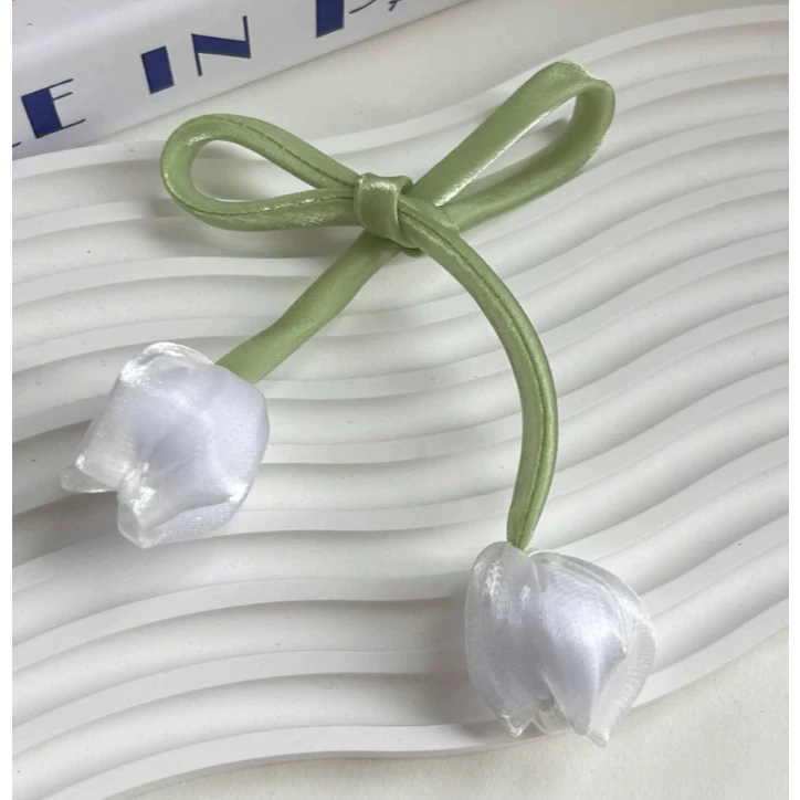 1 DÂY NƠ HOA TULIP VẢI_TRẮNG