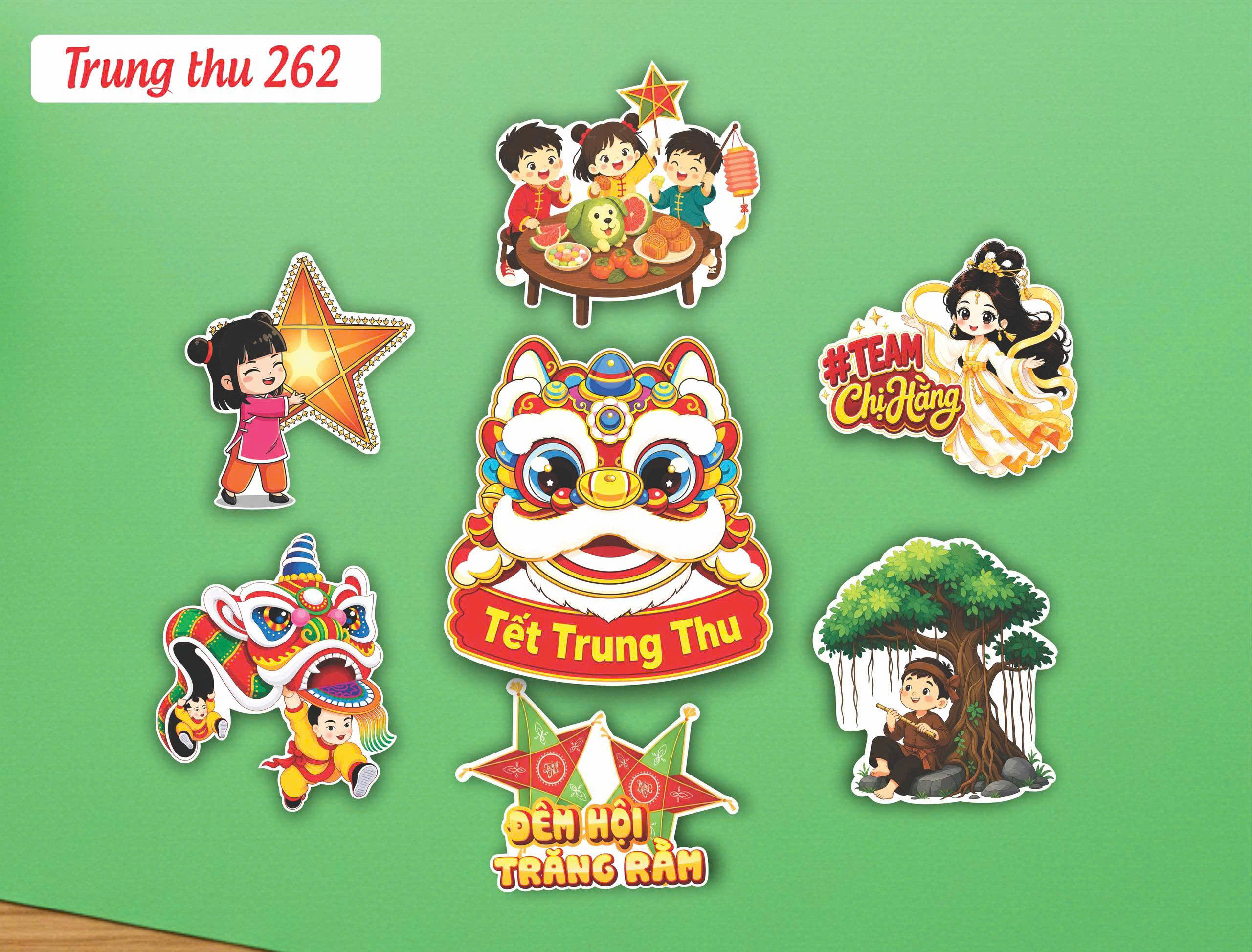 Set Giấy Trung Thu ĐẦU LÂN