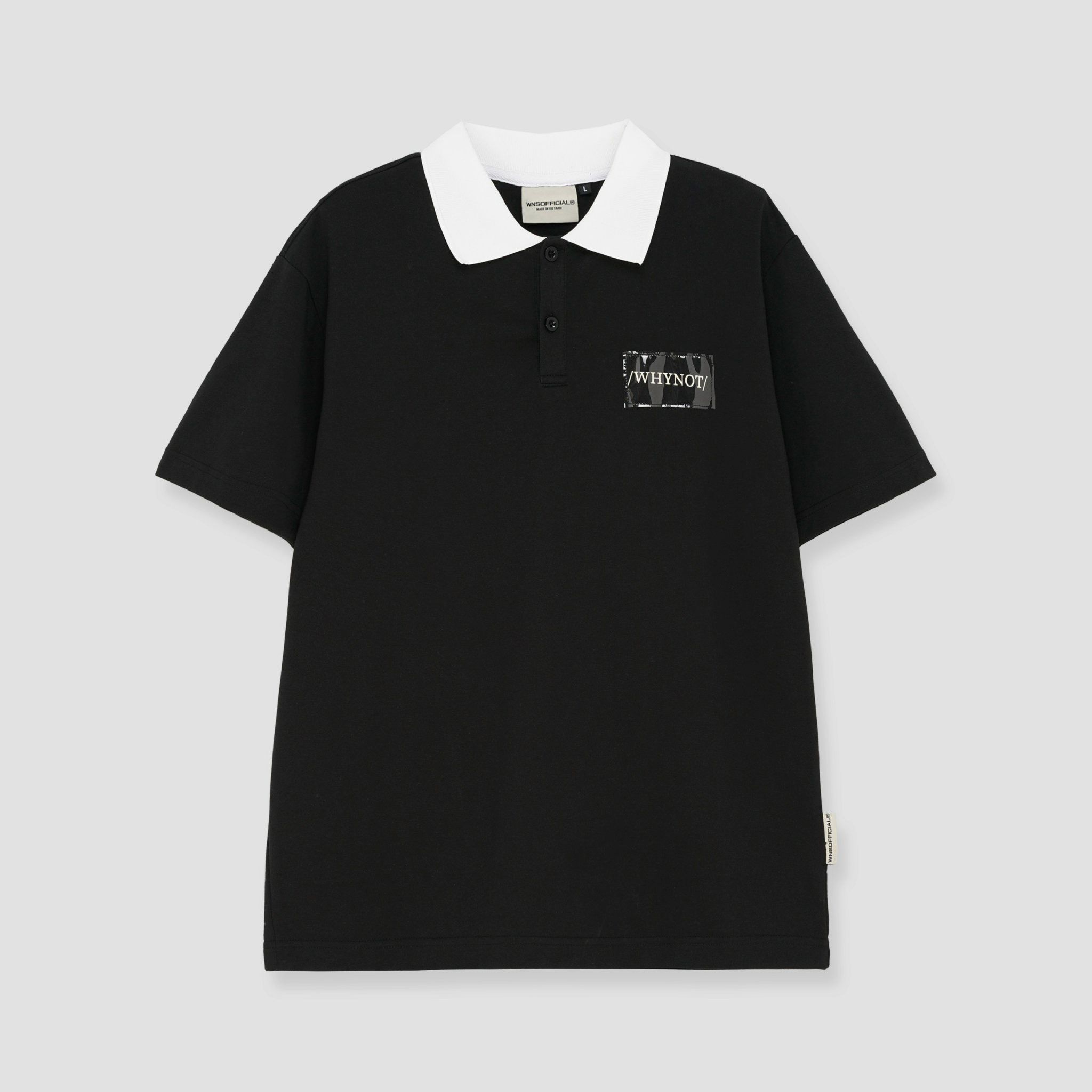 WNS PLASTIC POLO - BLACK