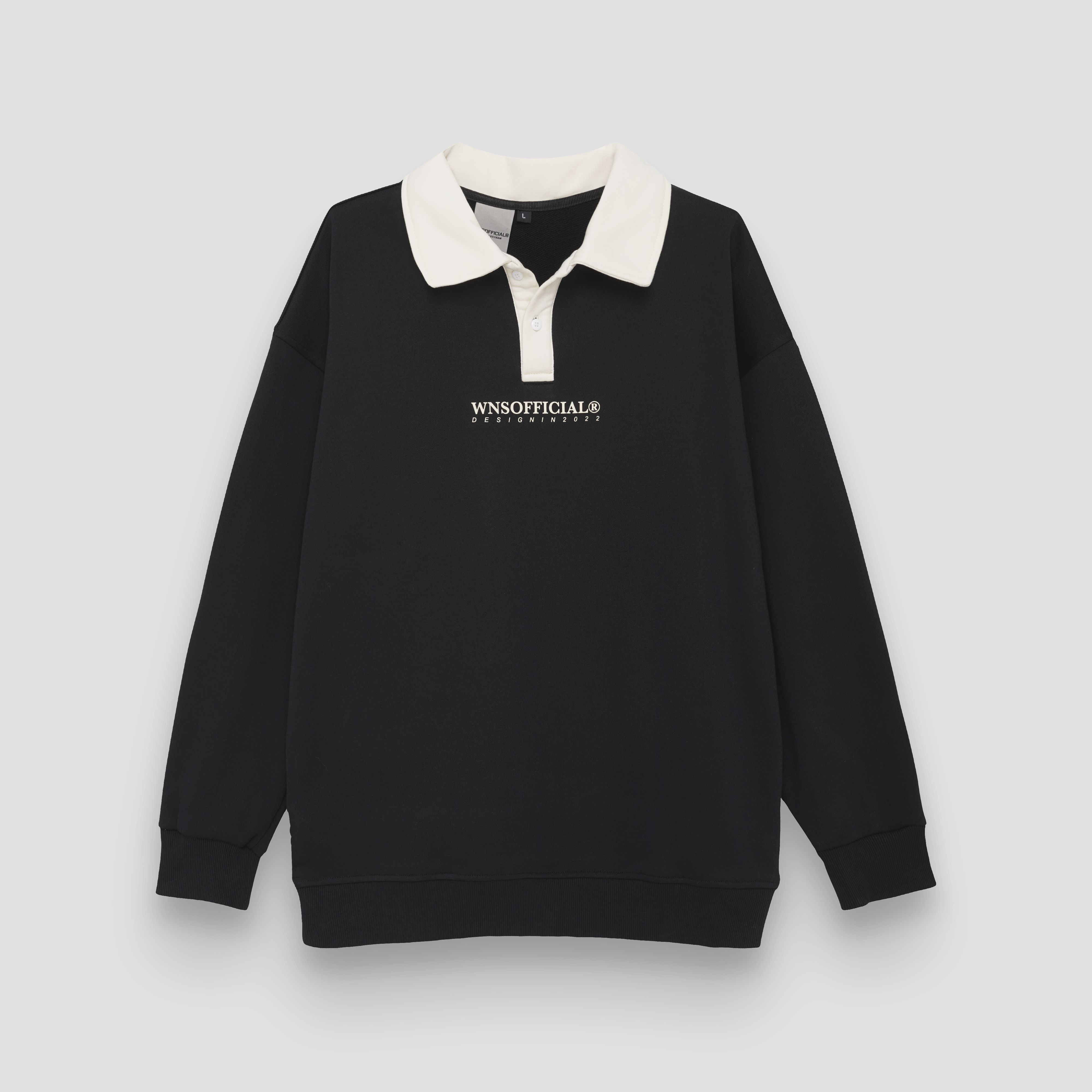 WNS SWEATER POLO - BLACK