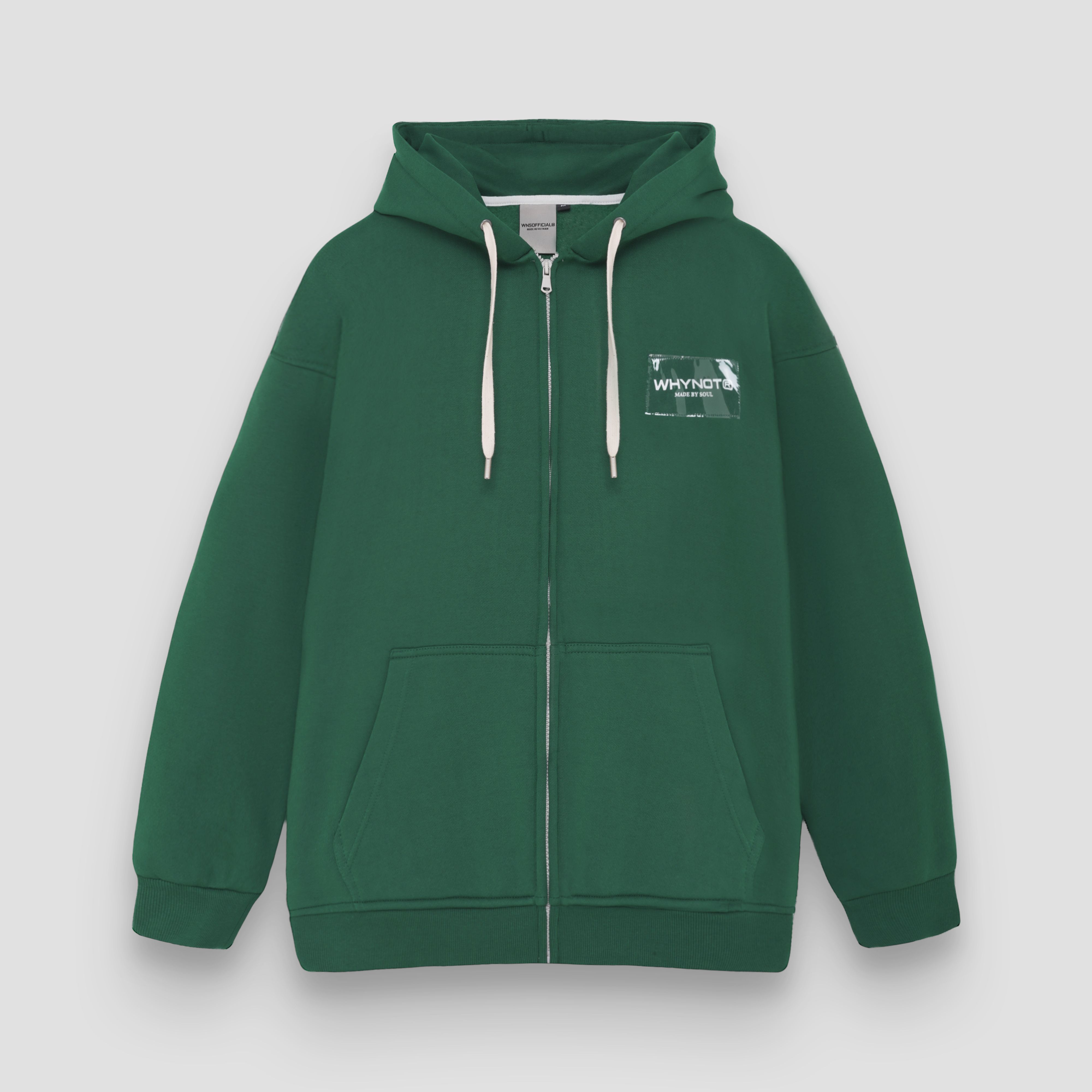 WNS PLASTIC HOODIE ZIP - GREEN