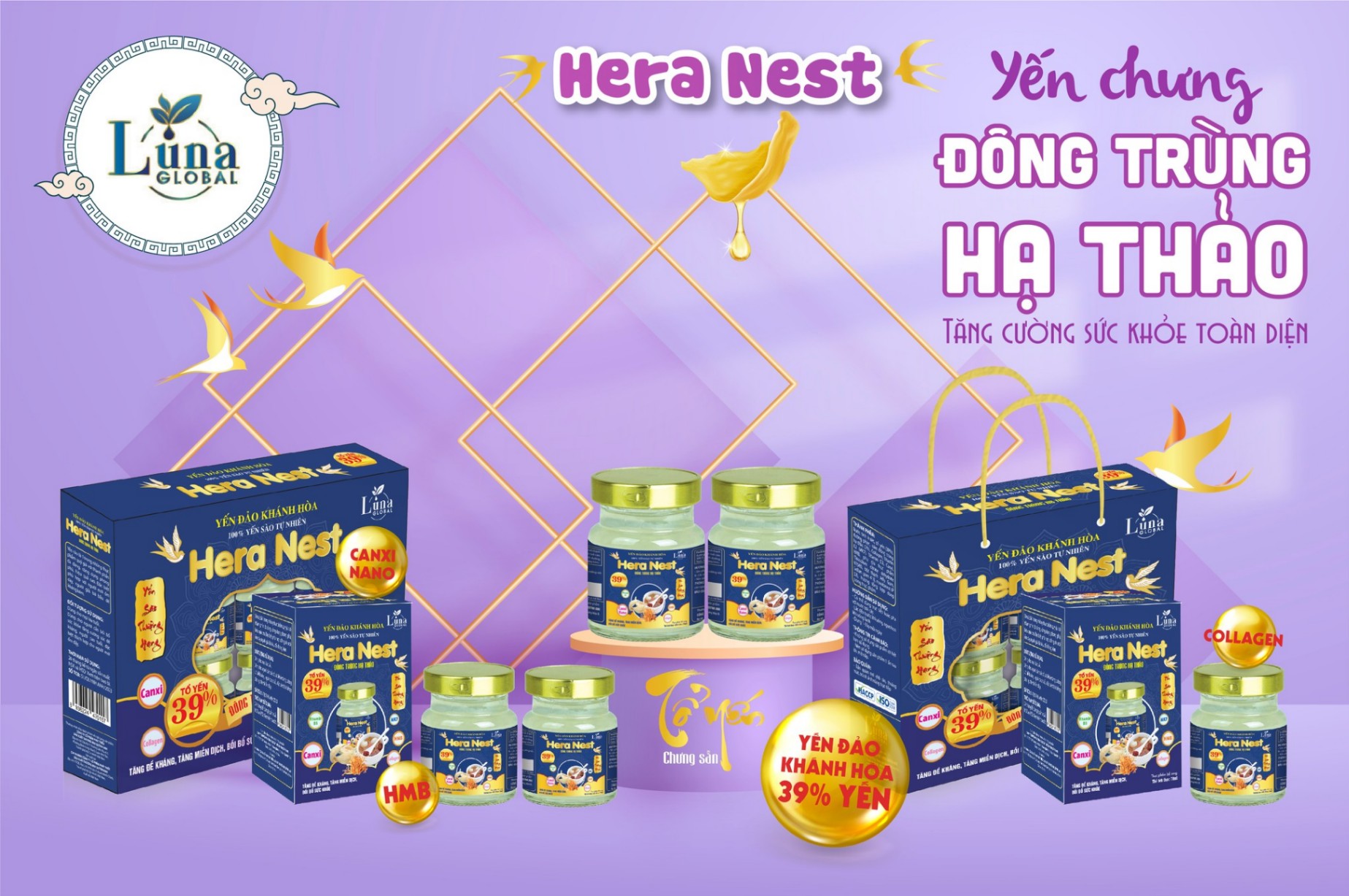 Yến Chưng Hera đông trùng hạ thảo