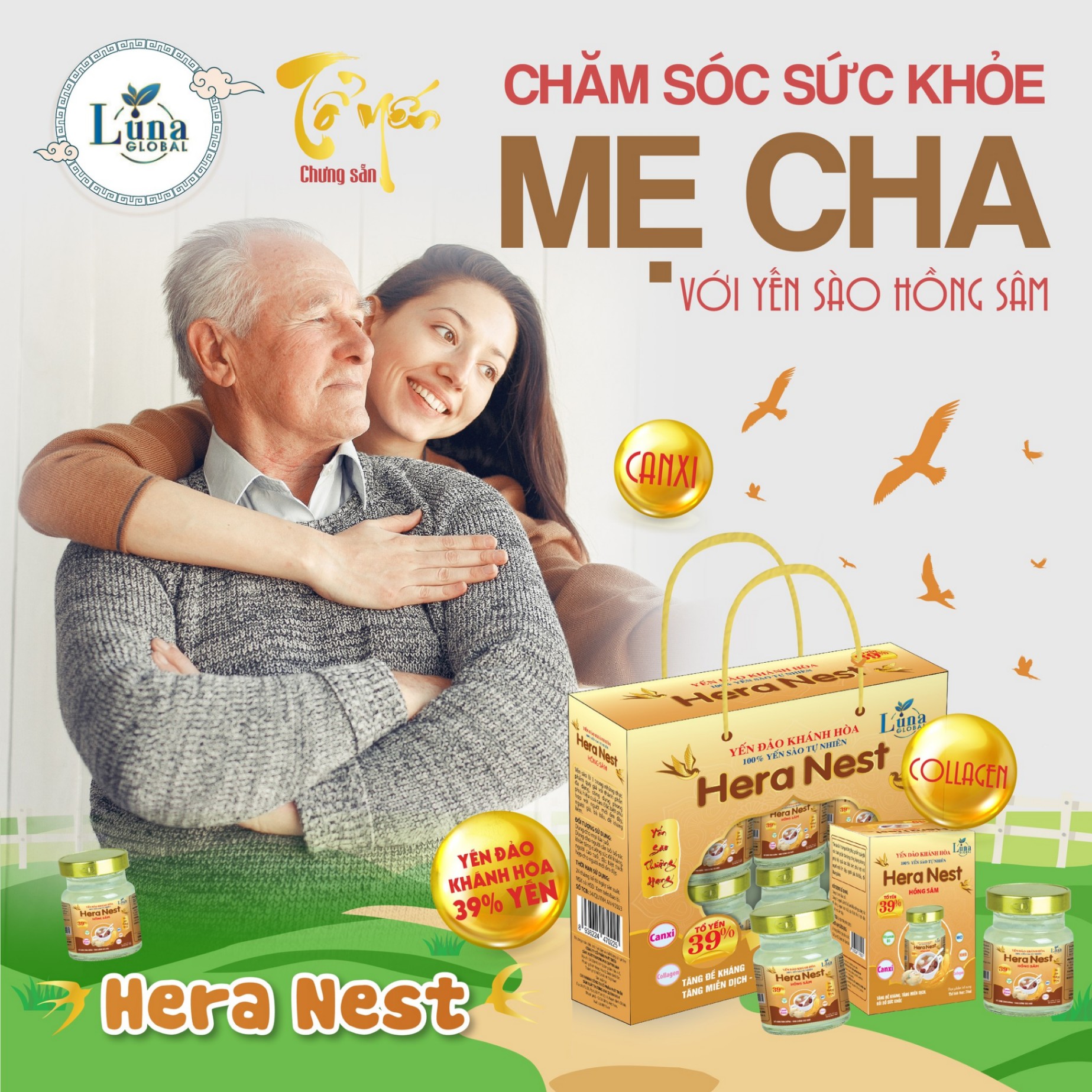 Yến Chưng Hera Hồng Sâm